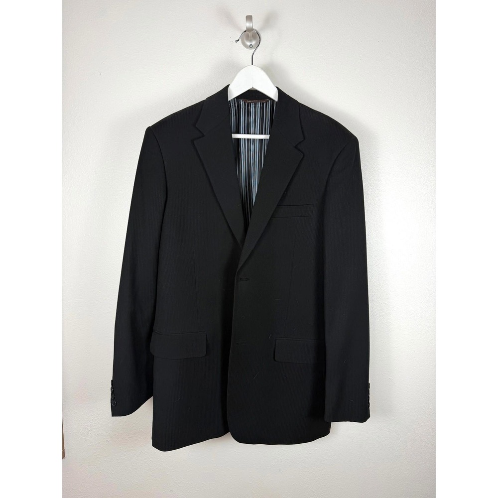 Perry Ellis Men's Black suit jacket - Size‎ 40 Long - Subtle vertical stripes
